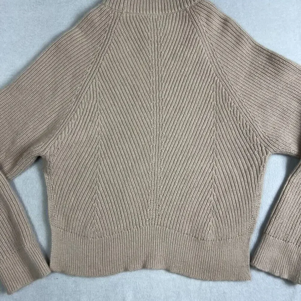 AllSaints Sweater Womens Small Sylvie Crewneck in Nude Pink Chunky Wool Cashmere